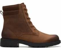 送料無料 Clarks 27cm ブーツ ジッパー レースアップ ヒール ブラウン レザー 革 スニーカー サイドゴア パンプス ヒール AAA1111_画像2