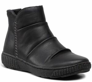 送料無料 Clarks 24cm ジッパー ブーツ ブラック チャンキー ソール サイドゴア スニーカー レザー 革 サンダル パンプス ヒール AAA106