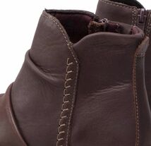 送料無料 Clarks 26.5cm ジッパー ブーツ バーガンディ チャンキー ソール サイドゴア スニーカー レザー 革 パンプス ヒール AAA106_画像5