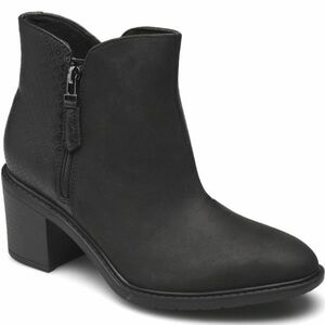 送料無料 Clarks 25.5cm ブーツ ジッパー チャンキー ヒール サイドゴア ブラック レザー 革 クロコ スニーカー パンプス ヒール AAA113