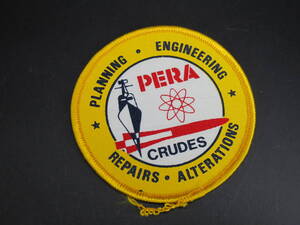 PLANNING　ENGINEERRING　PERA　CRUDES　REPAIRS　ALTERATIONS　戦艦　船　軍隊　ワッペン　直径8ｃｍ