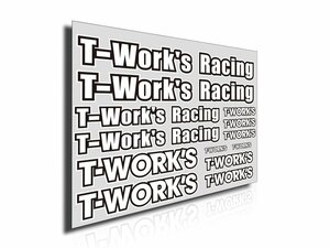 ■送料無料・即日発送■ T-Works チーム デカール B/白 (タテ14.5cm×ヨコ21cm) TS-039B 1枚 Team/Decal/アソシ/タミヤ/ドリラジ【即納】