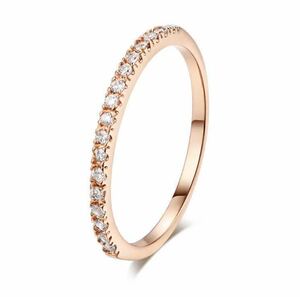  new goods 12.5 number AAA CZ diamond half Eternity ring rose Gold 18KGP diamond ring present free shipping 