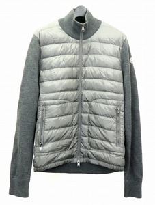 MONCLER モンクレール ダウンニット ダウン切り替えニット ジップアップニット ナイロン ウール グレー