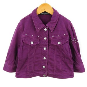  Hiromichi Nakano color Denim jacket G Jean studs outer for girl 120 size purple Kids child clothes hiromichinakano