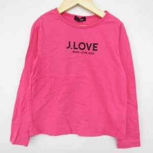 ジェニーラブ 長袖Tシャツ 前メンプリント カットソー 女の子用 130サイズ ピンク キッズ 子供服 JENNI love