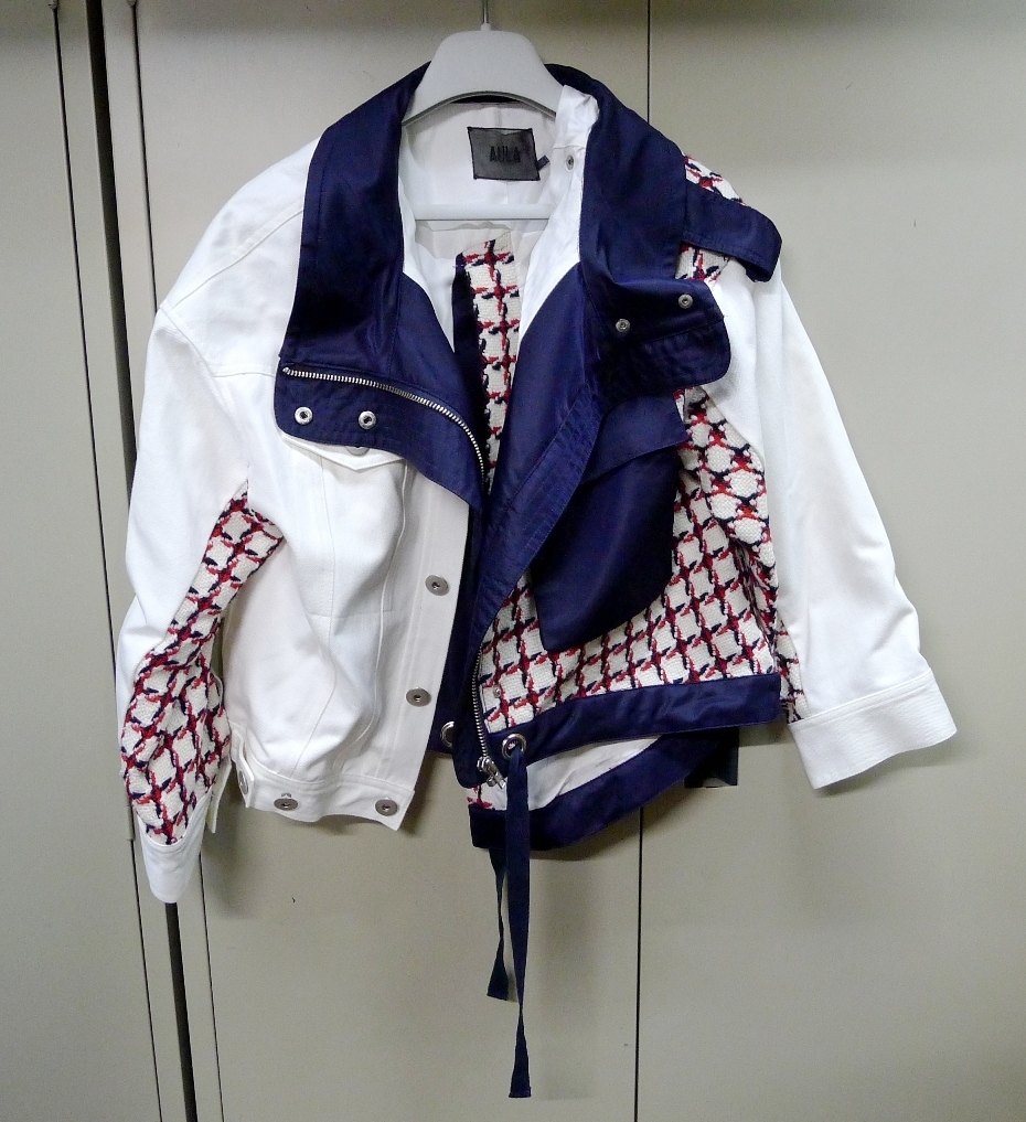 希少】vintage リメイク デニム ジャケット ブルゾン 古着 一点物