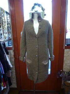 [1126-10] Urban Research .... knitted cardigan size ONE wool 100% beige 