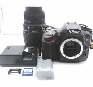 1円〜/Nikon/ニコン/D7200/LENSセット/SIGMA DG/F4-5.6/70-300mm/付属品付き/デジタル一眼レフカメラ/現状品/簡易的な動作確認済み