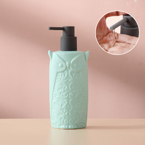  soap dispenser owl Tang . pattern single color liquid exclusive use ceramics made ( green )
