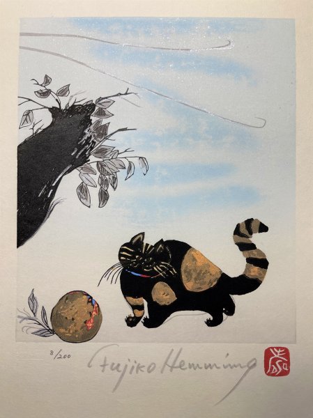 ヤフオク! -「猫十態」(版画) (美術品)の落札相場・落札価格