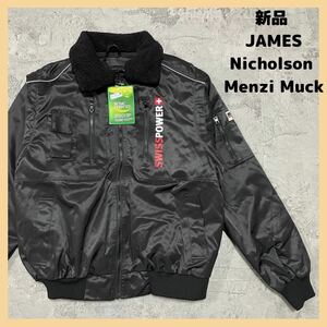 新品 JAMES Nicholson ナイロンジャケット Menzi Muck メンチムック 企業ロゴ ショベル ビッグロゴ ビッグシルエット 裏フリース 玉FL1903