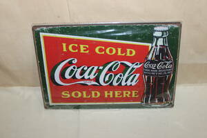 【ブリキ看板】Coca-Cola★コカコーラ/ICE COLD/SOLD HERE