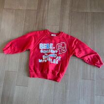 べべ bebe★トップス トレーナー 長袖 レッド 赤 ベビー キッズ 100cm レトロ 子ども服 子供服_画像1