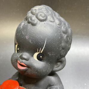 クロンボ 貯金箱 陶器製？ 黒人 人形 子供 置物 インテリア 希少 レア レトロ 約13cmの画像2