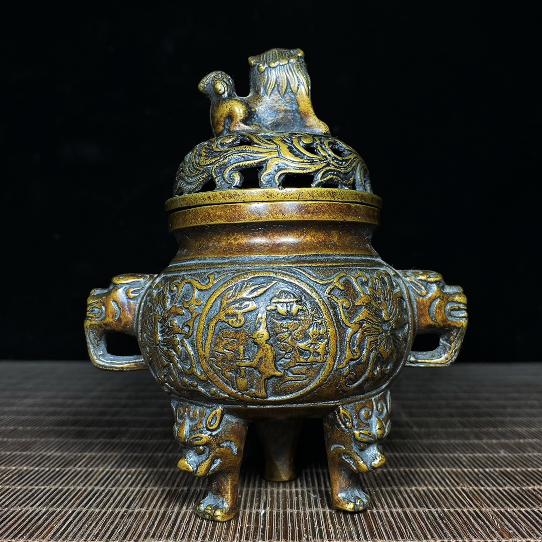 骨董品 香炉 銅製 工芸品 朝鮮 中国 中国美術 香道具 龍 青銅製 真鍮製