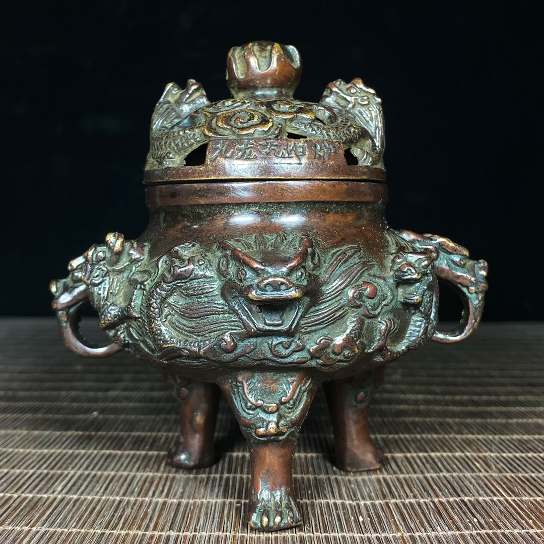 唐物 中国 七宝古銅獅子形香炉 香炉 香道具 茶道具 骨董 古美術 時代物 ...
