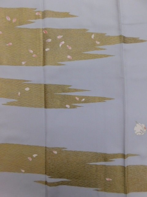 訪問着 手描き友禅 桜の花びら 楽布特選 P14626 fc, 女性和服, 着物, 訪問着, 仕立て上がり