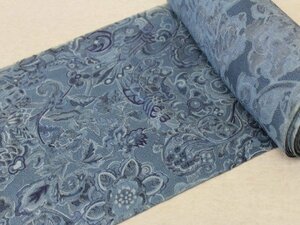小紋 縮緬 インド藍更紗 新品反物 wｔ楽布特選P1741