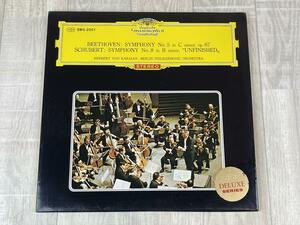 さ403　LP レコード ベートーヴェン 交響曲第五番ハ短調作品67「運命」　シューベルト 交響曲第八番ロ短調「未完成」 カラヤン指揮
