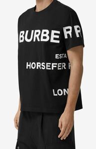  regular 21SS BURBERRY LONDON ENGLAND by Riccardo Tisci HORSEFERRY Burberry Logo print T-shirt black white XS CNSOUFOU1QUA 8040694