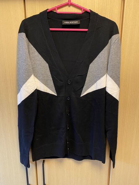 正規 17AW Neil Barrett ニールバレット ジオメトリック カーディガン 黒灰白 S PBMA652V F602C
