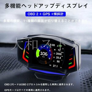  head up display speed meter multifunction head up display forefront meter GPS OBD2 inclination total 3. mode RGB meter 