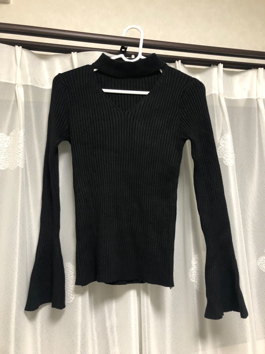 Yクラネ CLANE ニット リブ 編み ざっくり ドット ニットセーター