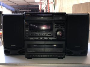 *yaYS459*AIWA system player compact disk stereo system CX-N303 XG-303 speaker SX-N400 electrification only 