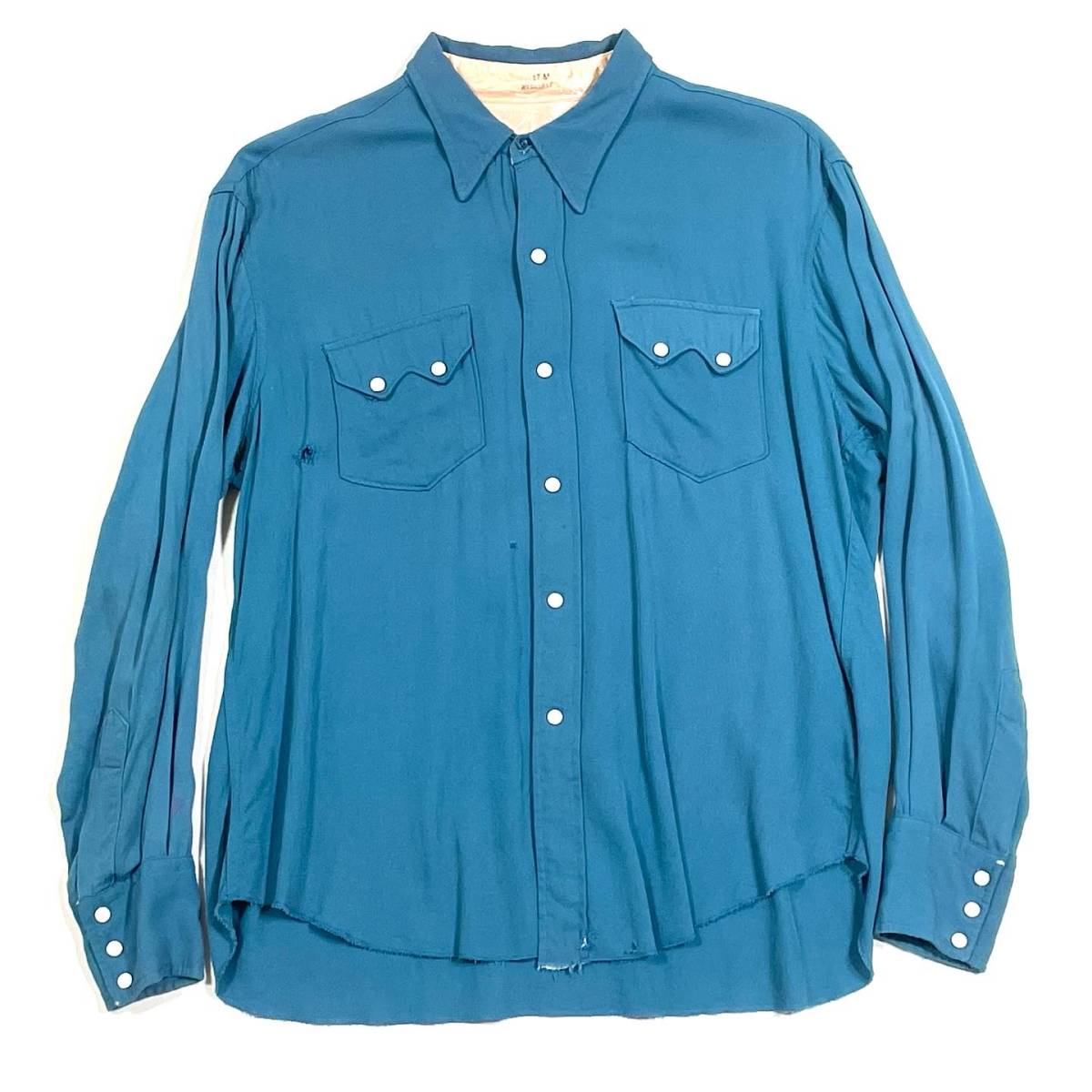 60s Weavers Gold レーヨン ギャバジン シャツ ヴィンテージ L 在庫品