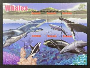 グレナダ 2002年発行 クジラ シャチ 切手 未使用 NH