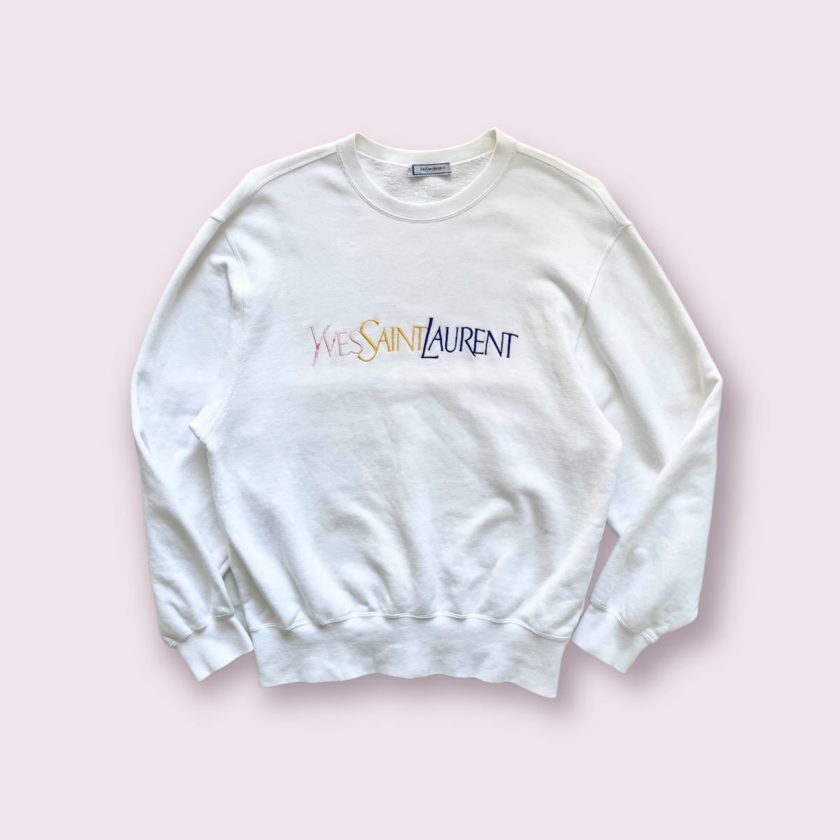 立体ロゴ刺繍 スウェット トレーナー ピンク ゆったり レディース