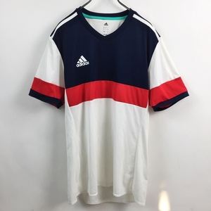 Adidas/アディダス 半袖Tシャツ Vネック ホワイトベース サッカー サイズO メンズ