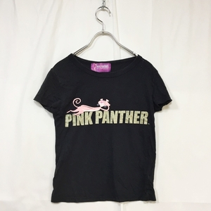 PINK PANTHER Tシャツ キャラクター ピンクパンサー ブラック 黒 サイズ38 レディース