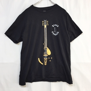 BLACK PENGUIN UNIQLO/ユニクロ 半袖Tシャツ ギタープリント コットン100％ ブラック 黒 サイズL メンズ