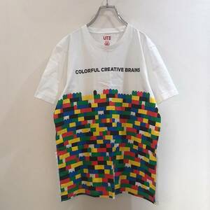 UNIQLO/ユニクロ 半袖 Tシャツ COLORFUL CREATIVE BRAINS ホワイト 白 メンズ L