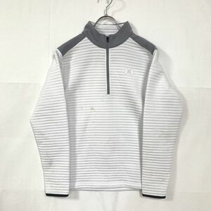 UNDER ARMOUR/アンダーアーマー ジップアップシャツ 長袖 襟付き ホワイト グレー SM/P メンズ　ジャージ