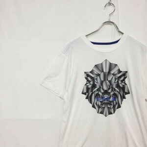 ライオンデザイン★NIKE/ナイキ Tシャツ 半袖 ドライフィット ホワイト サイズＭ メンズ