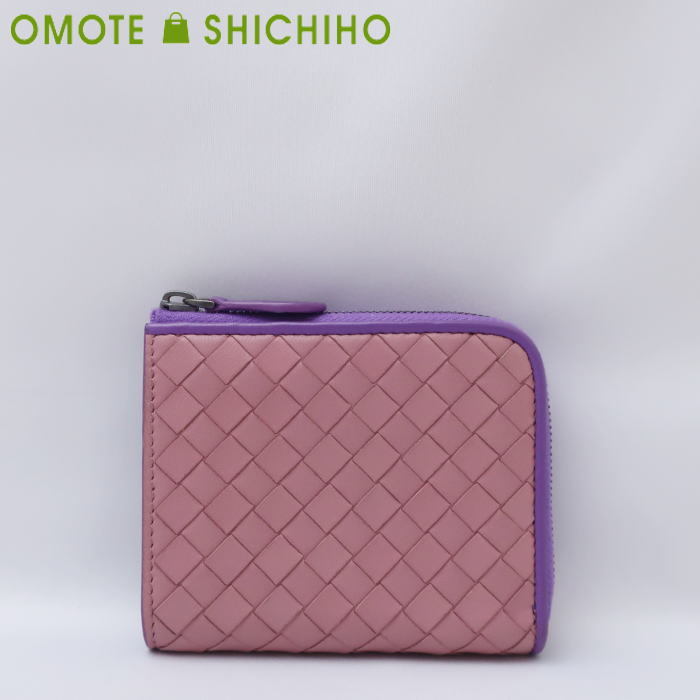 純正最激安】 《 》BOTTEGA VENETA 財布 バイカラー 小銭入れ付 茶 紫