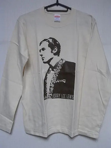 即決★新品長袖ロックＴシャツ★ジェリー・リー・ルイス★JERRY LEE LEWIS★ナチュラルボディ×ブラウンプリント★S/M/L/XLサイズ