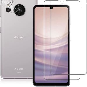 For AQUOS sense7 SH-53C ガラスフィルム(2枚)+カメラフィルム(2枚)