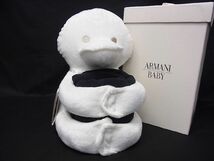 ■新品同様■ ARMANI BABY アルマーニベビー ポリエステル100％ ブランケット ひざ掛け ぬいぐるみ ホワイト系×ブラック系 AF2841UZ_画像1