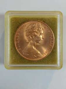 オーストラリア 2セント 青銅貨 1984年　表エリザベス二世　裏エリマキトカゲ