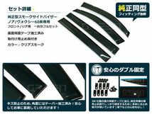 送料無料 サイドバイザー ドアバイザー ヴォクシー VOXY 60系 H13.11～H19.5 トヨタ スモーク_画像2