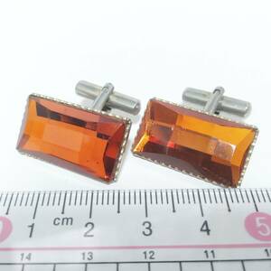 *CJ108/ cuff links / cuffs button / silver / lever type /s weve ru type equipment ornament rhinestone orange accessory free shipping 