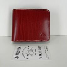 革蛸　スクエアショートウォレット TYPE-O 二つ折り財布　ヨーロピアンレザー　クレイジーパターンb_画像1