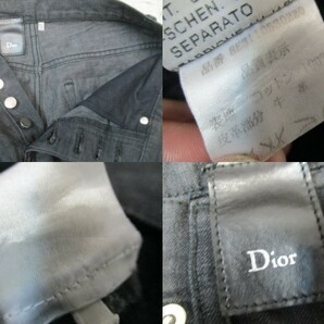 即決 2008SS Dior HOMME ディオールオム 08SS 8E3110530220 ヒゲ加工 スリムデニムパンツ ブラックデニム 黒 26 国内正規品の画像9