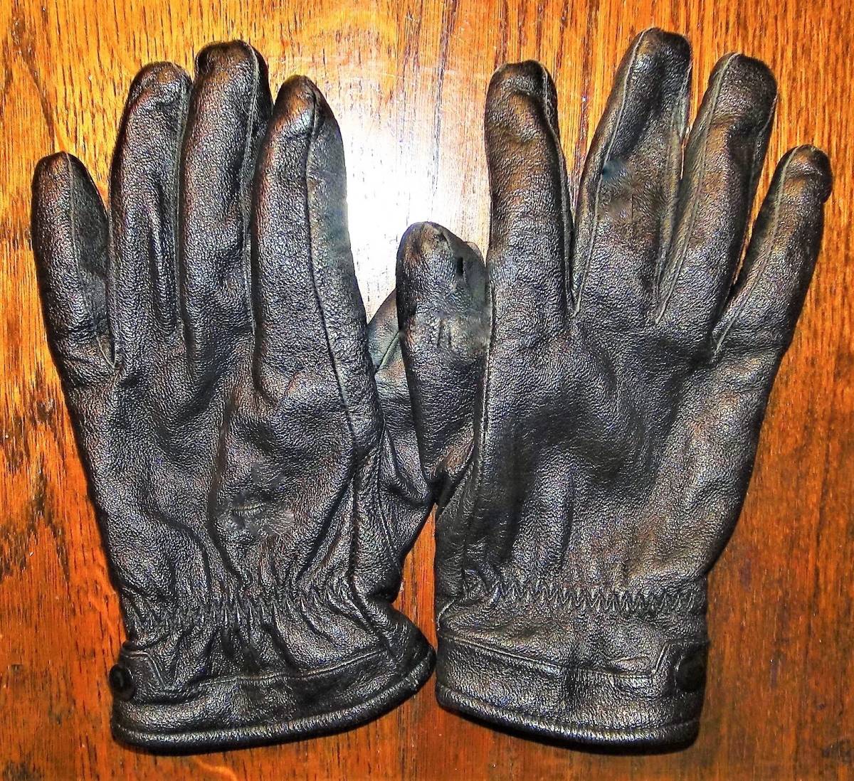 ルスーク レザー黒 ゼブラハラコ 手袋 S vikleathersheaths.com