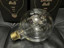 Edison Bulb Globe(M) 60W E26 100V 2個_画像1