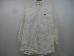 KRIFF MAYER クリフメイヤー シャツ 長袖 レインボーボタンホール 刺繍ロゴ 白 ホワイト サイズM